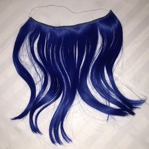 Synthetic hair extension, royal blue.
